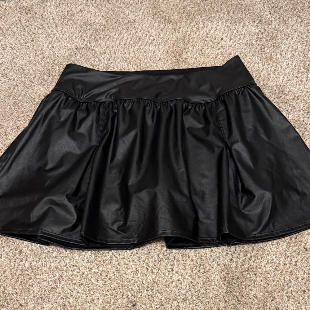 OFFLINE Black Faux Leather Skirt